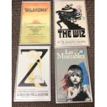 4 Vintage framed theatre posters to include The Wiz, Ziegfeld, Les Miserables and Oklahoma