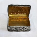 Victorian small silver hinged box Birmngham silver hallmarks makers H&A measures approx 7cm by 5cm a