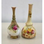 2 small Worcester vases largest measures approx 18cm tall the other 16cm tall both in good condition
