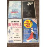 4 Vintage framed theatre posters to include Me and my girl, Chess, Boswell for the defence and Blood