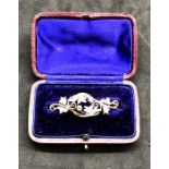 Antique French 18ct gold and rose diamond brooch hallmarked with eagles head
