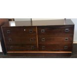 6 Draw rosewood chest of draws measures approx width 60" height 29" depth 19"