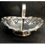 Pierced silver fruit basket Birmingham silver hallmarks weight 612g measures approx 30cm by 22cm wit