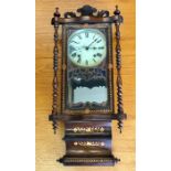 Victorian mahogany inlaid drop dial wall clock