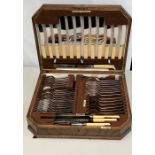 Vintage cased walker and hall cutlery set