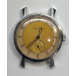 Vintage Jaeger lecoultre gents wrist watch stainless steel case watch winds and ticks but no warrant