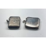 2 Antique silver vesta cases