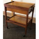 2 Tier tea teak trolley