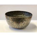 Antique Niello 18th / 19th century Thai thailand Siam silver bowl with fine decoration weight approx