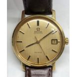 Vintage 18ct gold Omega seamaster de ville watch is ticking but no warranty given glass marked dial