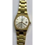 Vintage Omega automatic Geneve watch is ticking in good condition glass marked and scratched dial lo