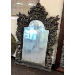 Large possibly indo portuguese polychromed wood mirror