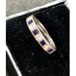 18ct white gold diamond and sapphire ring hallmarked starlight 18ct with diamonds and sapphires