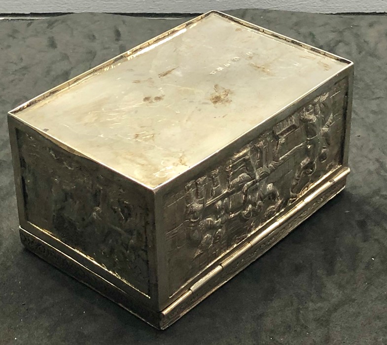 Ornate embossed Dutch silver box all silver with dutch silver hallmarks measures approx 15cm by - Image 7 of 9