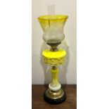 Fine victorian oil lamp with original lemon etched shade later converted to electric will need rewir