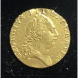 1788 gold George 111 guinea coin has mount marks to edge