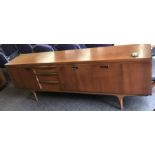 Teak 3 door 3 draw sideboard measures approx width 87" height 31" depth18"