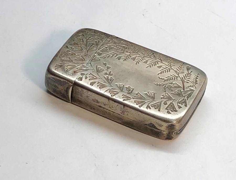 large antique victorian silver vesta case - Image 3 of 6