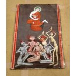 Thai / Burmese 19th century painting on paper unframed