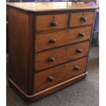 Victorian mahogany 2 over 3 chest measures approx width 42" height 42" depth 22"