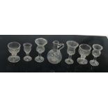 Collection of antique miniature dolls house glasses