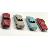 4 dinky cars vauxhall cresta , rover 75,ford zephyr, jaguar 3.4 litre good played with condition