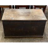 Antique period oak blanket box measures approx width 34" height 18" depth 20"