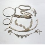 collection of antique and vintage silver jewellery