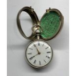 Antique silver pair case fusee verge pocket watch by H.Trotter Alnwick does not tick no warranty gi