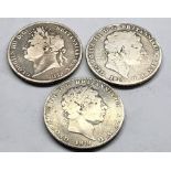 3 Georgian silver crowns