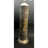 Vintage Jewish scroll holder / stand measures approx height 42cm base diameter 12cm silver plated