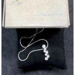 Boxed silver georg jensen silver pendant necklace , pendant measures approx 28mm long hallmarked on