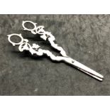 Fine large antique Dutch silver grape shears full dutch silver hallmarks measures approx 18cm long