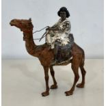 19th century Bergman cold painted bronze fig on camel height 22cm