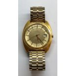 Vintage Omega automatic constellation watch is ticking in good condition glass marked and cracked on
