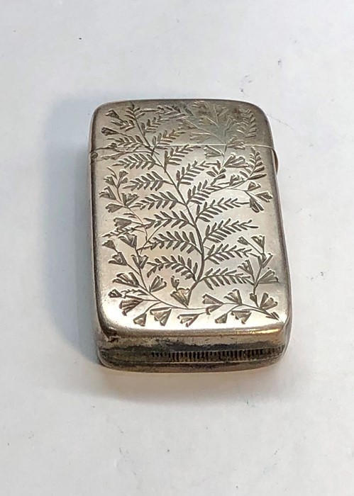 large antique victorian silver vesta case - Image 4 of 6