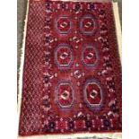 Fine Bukhara rug measures approx 122cm by 80cm