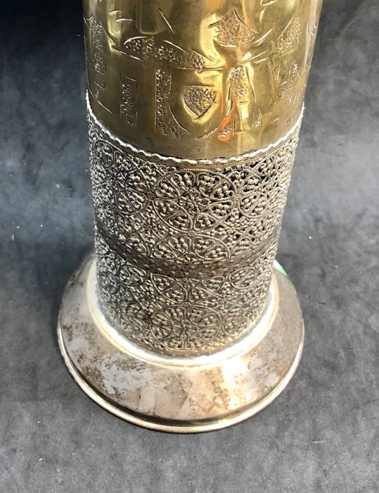 Vintage Jewish scroll holder / stand measures approx height 42cm base diameter 12cm silver plated - Image 4 of 5