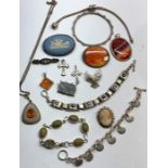 Collection of antique and vintage silver jewellery