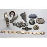 collection of antique and vintage silver jewellery