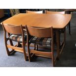 Nathan teak extending table and 4 chairs