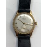 9ct gold Hefik gents presentation wristwatch