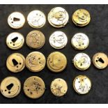 Selection of 12 antique fusee pocket watch movements includes milner ,john forrest ,john bennett ,la