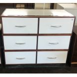 6 draw haberdashery chest measures approx width 48" height 42" depth 25"