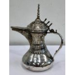 Fine 19th century Arab Omani solid silver Dallah Coffee pot french silver import marks measures appr