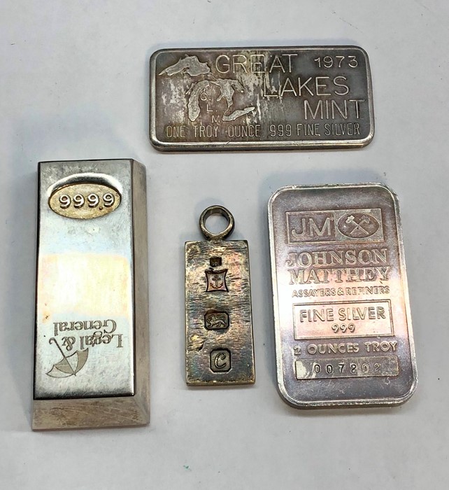 4 silver ingots 3 are 999 silver total weight 180g - Image 3 of 3