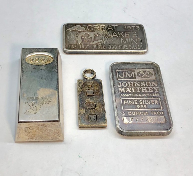 4 silver ingots 3 are 999 silver total weight 180g - Image 2 of 3