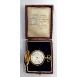 14ct gold full hunter Elgin pocket fob watch case measures approx 34mm dia not including winder and