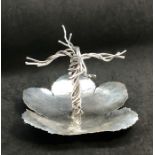 Arts and crafts modern style London silver tree leaf bowl measures approx 23cm dia height approx 13