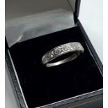 18ct white gold diamond half eternity ring set with 9 diamonds approx. 1ct of diamonds hallmarked 18